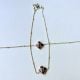 Handmade Brass Metal Jewellery Ruby Floral Anklet Pair